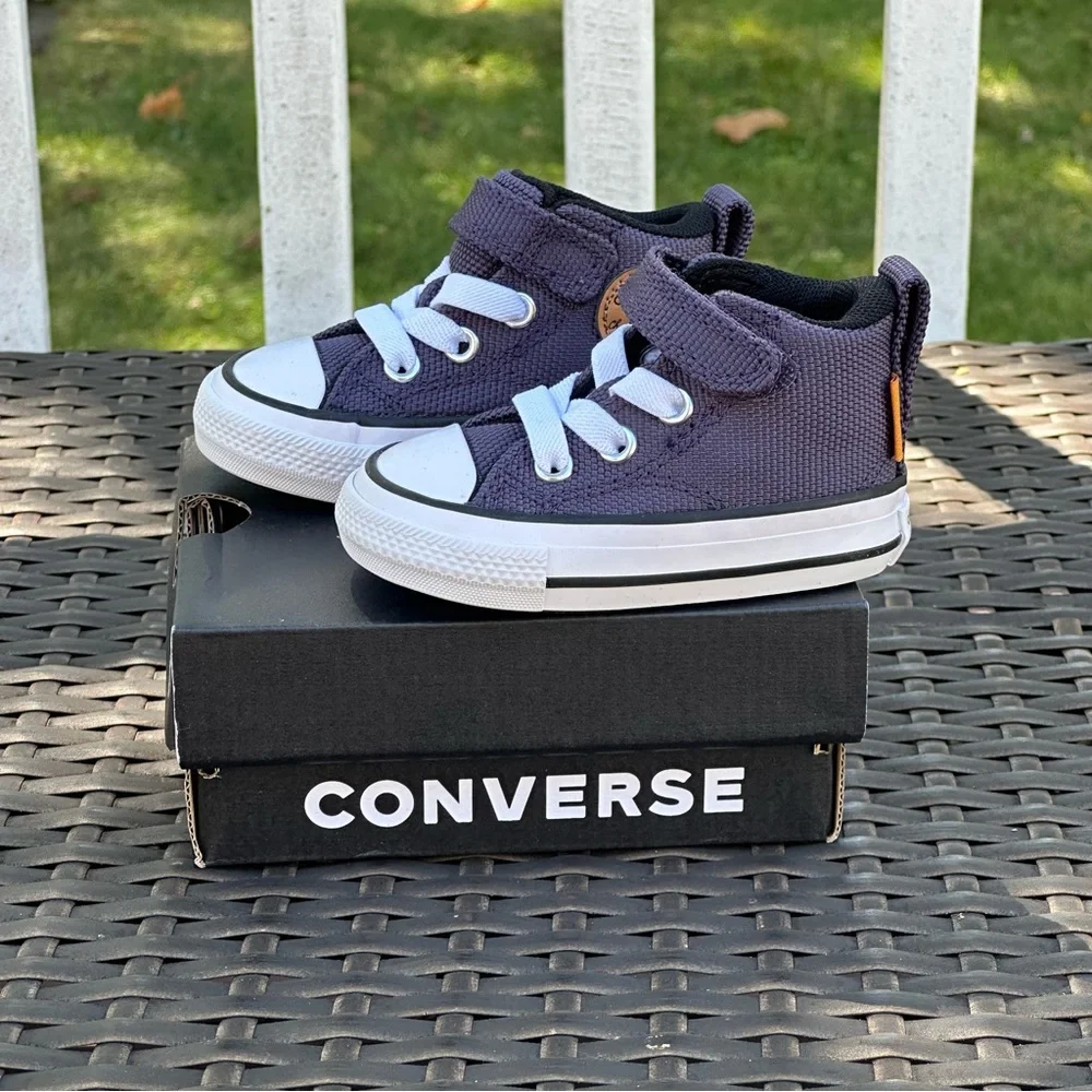 New Converse High-Top Sneakers, Malden Street 1V Mid Size 3M baby, Shadow Purple